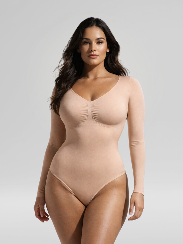 Seamless Long Sleeve Thong Bodysuit