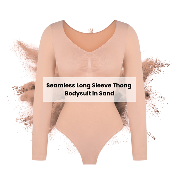Seamless Long Sleeve Thong Bodysuit